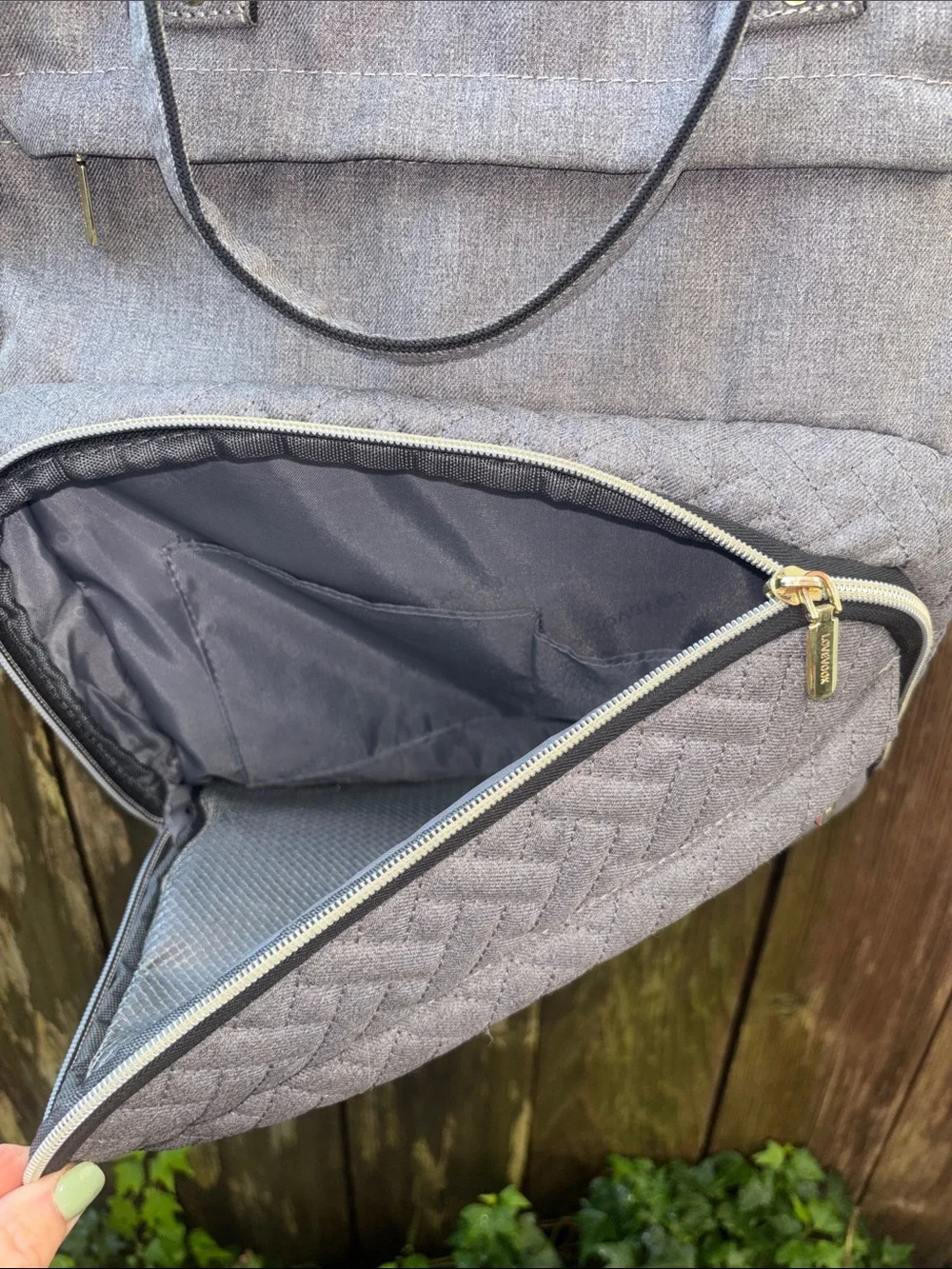 Lovevook Gray Silver Quilted Backpack Travel Bag Teacher Nurse Computer Large